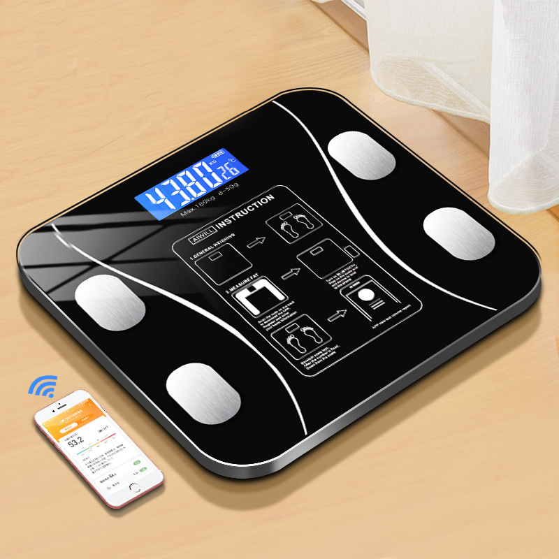 Digital Body Weight Scale - เครื่องชั่งน้ำหนักไขมันในร่างกาย เครื่องชั่งน้ำหนักดิจิตอลไร้สายอัจฉริยะ เครื่องวิเคราะห์องค์ประกอบของร่างกายพร้อมแอพสมาร์ทโฟนที่รองรับบลูทูธ