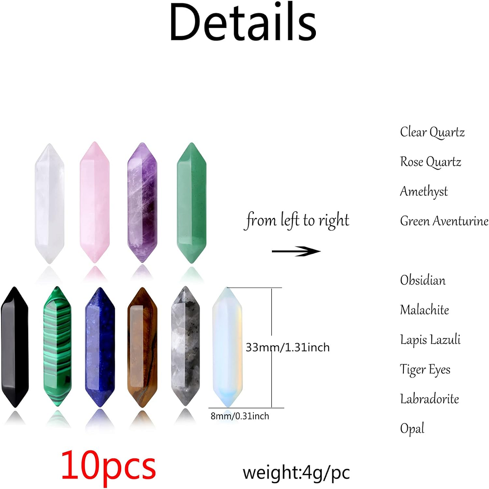 10ชิ้นชุดหินคริสตัลบำบัดพลอยแอ - Healing Crystal Set บทวิจารณ์และราคา