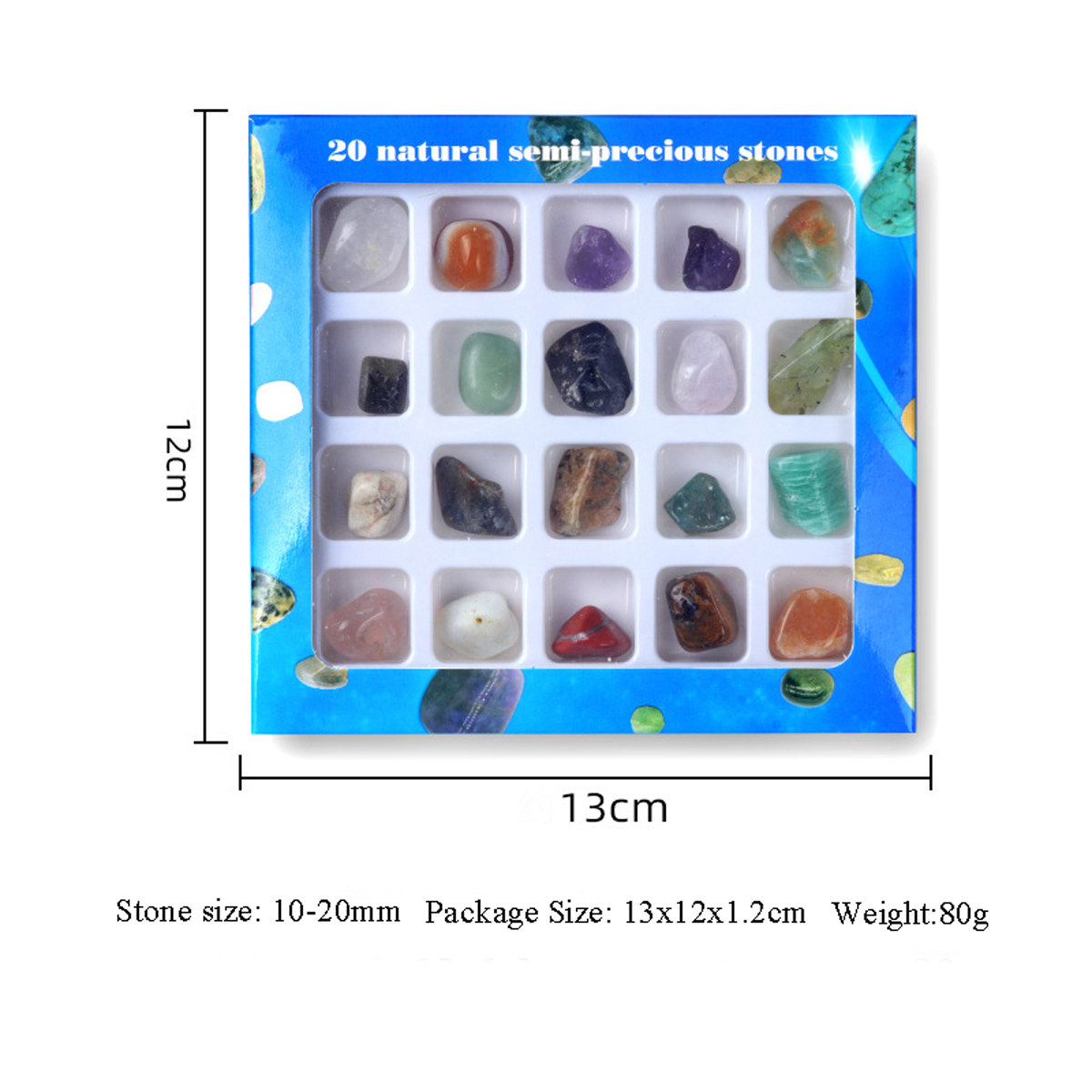 20pcs คริสตัล Chakra ชุดสแควร์ - Healing Crystal Set บทวิจารณ์และราคา