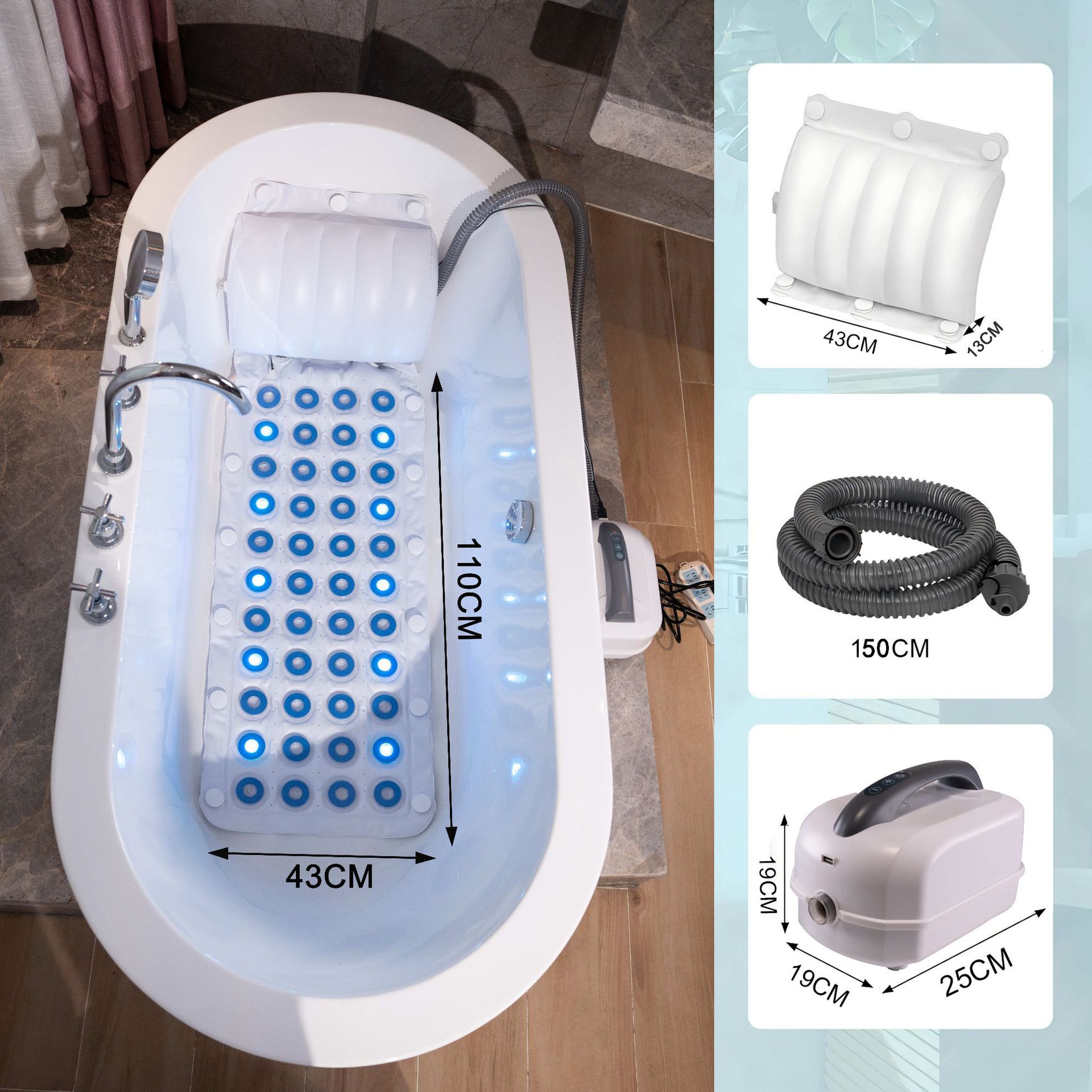 แผ่นนวดด้วยน้ำ LXHL-3 พร้อมหลอ - Health Wellness Center บทวิจารณ์และราคา