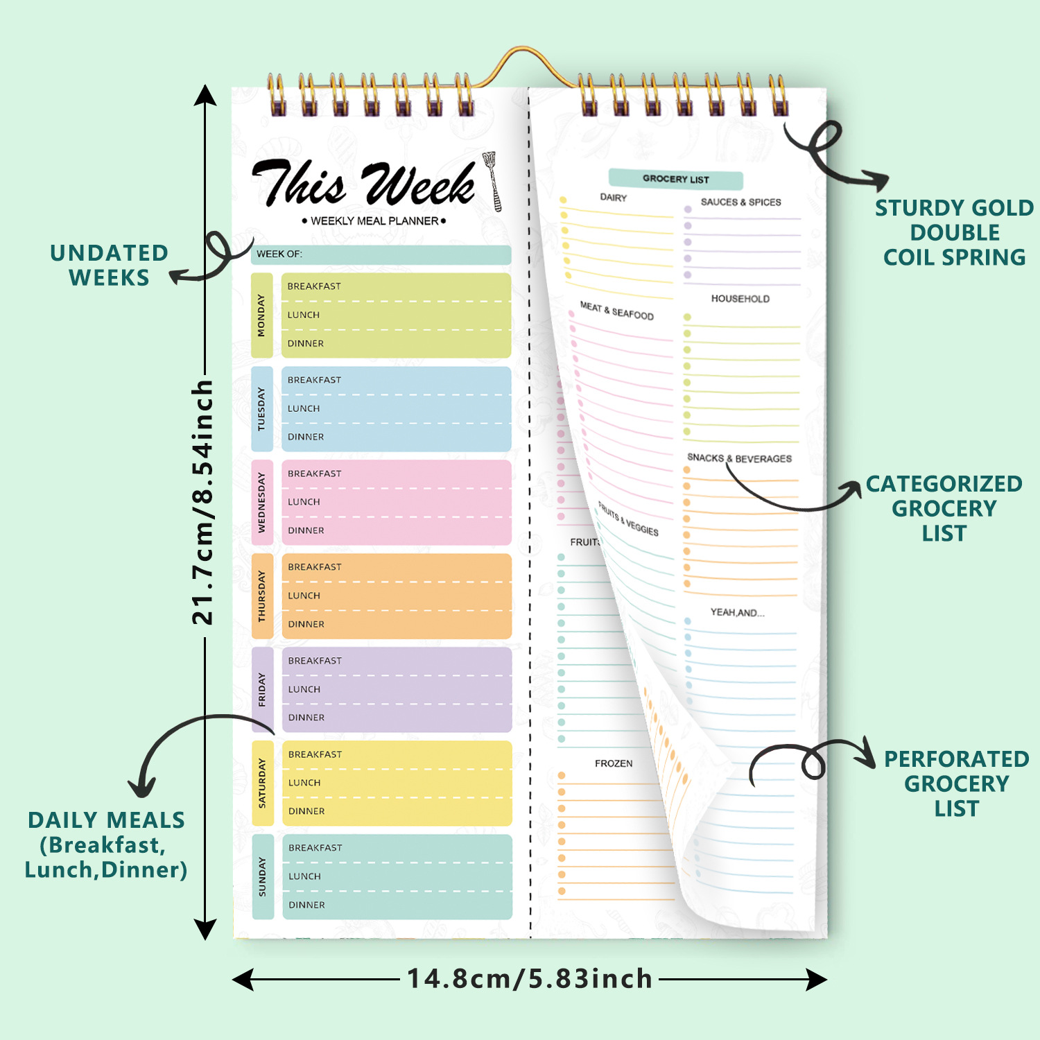 สมุดโน้ตแบบฉีกได้ A5 ลายสไปรัล - Fitness Journal Planner บทวิจารณ์และราคา